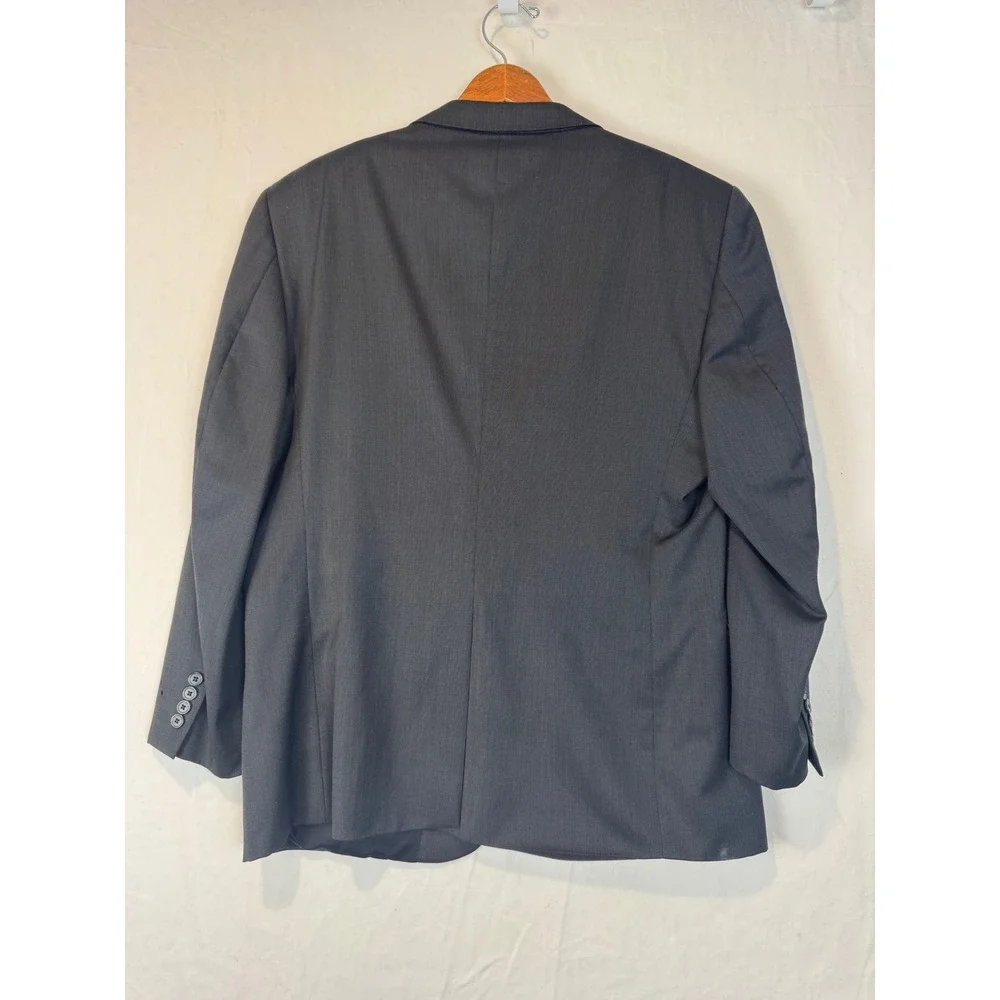 Jos A Bank Mens Wool Suit Jacket Blazer Charcoal Grey Three Button Made in Italy